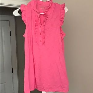 Lilly Pulitzer Sleeveless Ruffle Button Down
